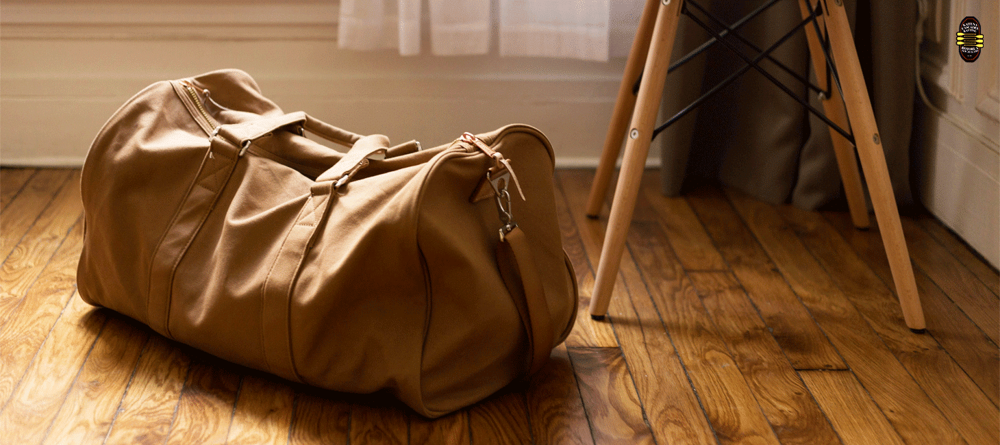 Duffel bag packed with essentials for Kaituna Rafting: swimwear, towel, warm clothes.